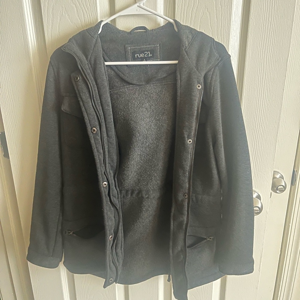 Rue21 Dark Gray Hooded Jacket